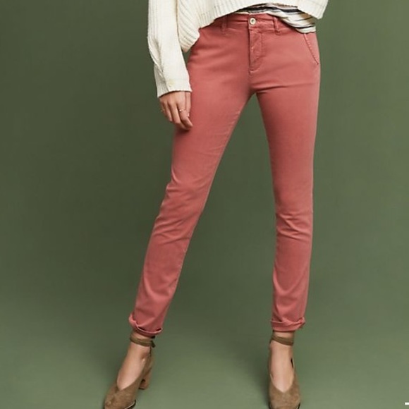 Anthro Hei Hei Abroad Sateen Skinny Trousers - Picture 2 of 8